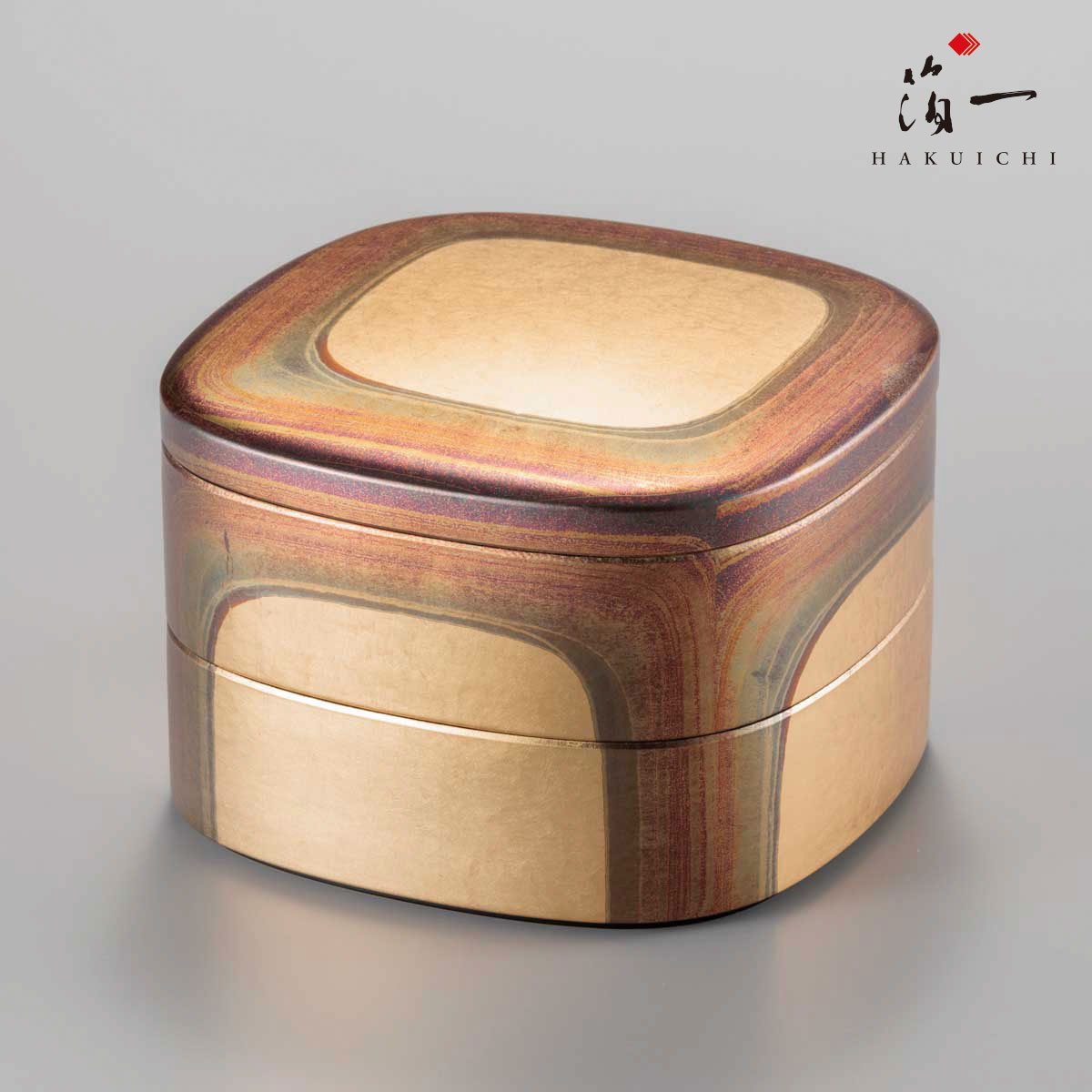 古代箔　くつわ二段重｜ おせち 重箱 お重 2段 お重箱 おしゃれ お正月 器 モダン 和 コーディネート 和食器 プレゼント ギフト 日本製 スクエア 三段 三段重 おしゃれ 工芸品 和モダン 和洋 雛祭り 敬老の日