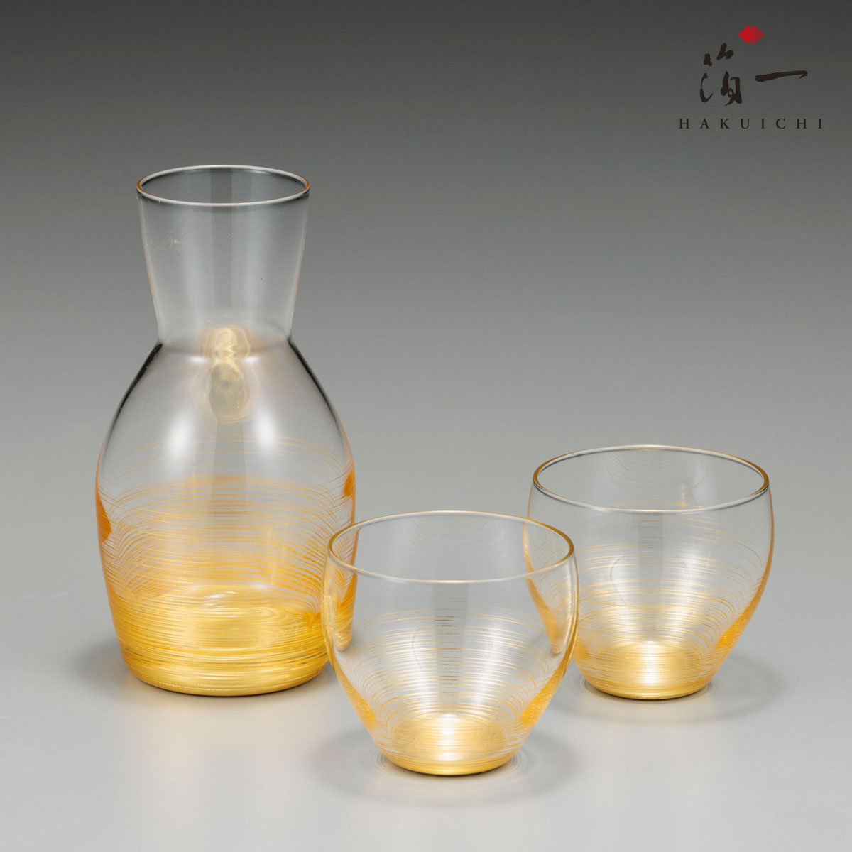 千筋　酒器セット｜金沢金箔の箔一（はくいち）｜送料無料 ガラス グラス ギフト 金婚式 冷酒グラス 友人 友達 プレゼント 内祝い お祝い 誕生日 結婚祝い おしゃれ ペアグラス ペア お礼 夫婦 新築祝い 引越し祝い 日本製 贈り物 お中元 御中元 お歳暮