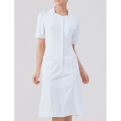 73 1732 住商モンブラン ナースウェア ワンピース 女性用 半袖 制菌加工 透け防止 吸汗速乾 制電 防汚 高級 おしゃれ ポケット Montblanc 医療用 看護師 エステ レディース レディス ナース服 白衣 ホワイト 白 Educaps Com Br