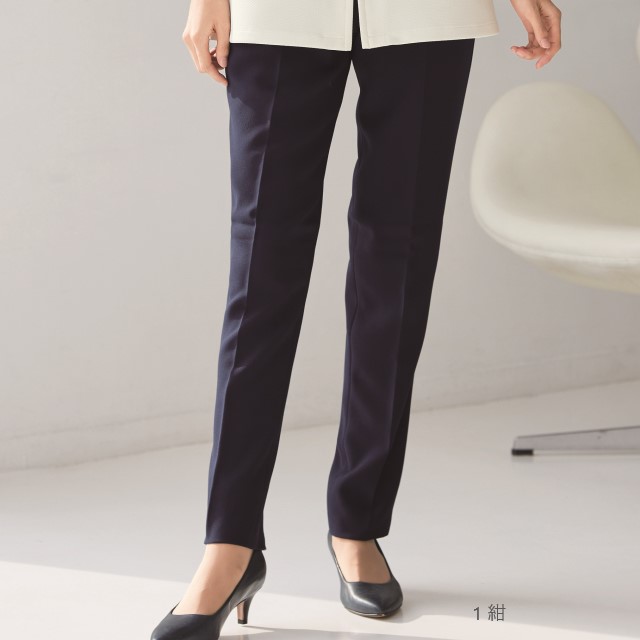 71642 en joie アンジョア ラ・ボーテ パンツ レディス 女性用 テーパード ツータック 後ろゴム ホームクリーニング 美容 医療 サロン エステ クリニック 受付 おもてなし カーディーラー ショールーム 企業受付 インフォメーション セットアップ 紺 黒 71642-1 71642-2 9,990円