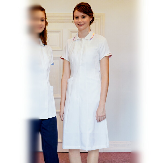 楽天市場 Lw403 ローラ アシュレイ 住商モンブラン ナースウェア ワンピース 女性用 半袖 制菌加工 透け防止 制電 防汚 Laura Ashley Montblanc ローラアシュレイ 医療用 看護師 エステ レディース レディス 女子 ナース服 白衣 可愛い白衣 白衣ネット 楽天市場店