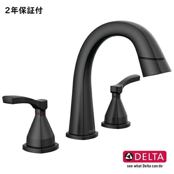 DELTA 三角州 ストライク 3穴用 洗面用水栓 雑ぜ合わせる 節水 プルダウン 引っ敷き黒いこと 35775-BLPD-DST インポート水栓 定め事品 水道の栓 取替 貨物輸送無料