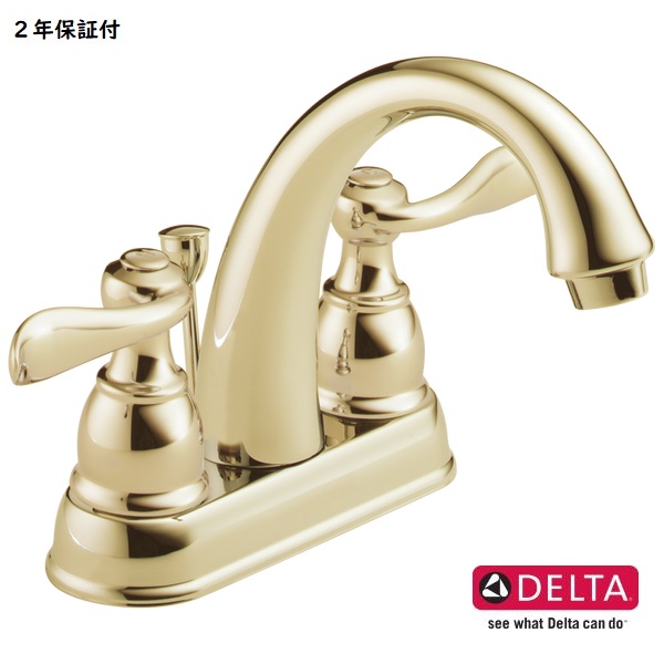 DELTA 三角州 ウィンドモア 洗面用水栓 練りあわせる 節水 2手持ち部分 3穴用 ゴールド B2596LF-PB インポート水栓 定まり品 水道の栓 取替 貨物輸送無料