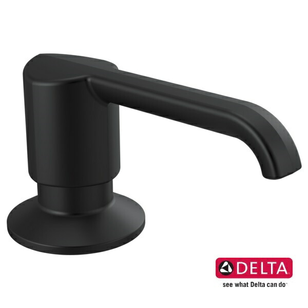 取寄せ DELTA 三角州 エメライン メタルソープディスペンサー ビルトはたご屋手合い 引っ敷き黒いこと RP101188BL 流動体 室内用便器 食器中性洗剤 インポート 定め事品 貨物輸送無料