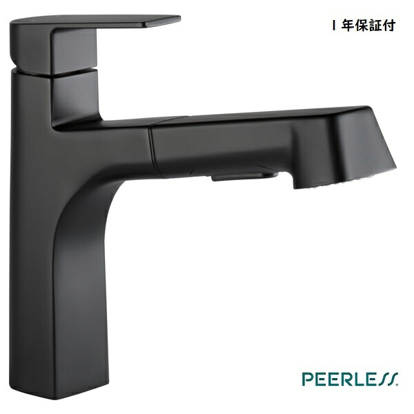 取寄せ PEERLESS ピアレス サンダー キッチン水栓 プルダウン シャワー 混合水栓 シングルレバー マットブラック P6919LF-BL 輸入水栓 正規品 蛇口 DIY 取替 送料無料