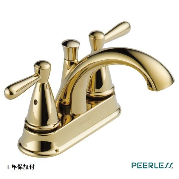 PEERLESS ピアレス 洗面 洗面用水栓 混合 節水 ２ハンドル 輸入水栓 ポリッシュブラス P99640LF-PB 輸入水栓 正規品 DIY 蛇口 取替 送料無料