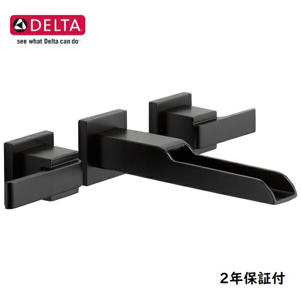 【楽天市場】取寄せ商品 DELTA デルタ アラ ウォールマウント 壁付け 壁出し 洗面用水栓 混合 節水 2ハンドル 3穴用 マットブラック