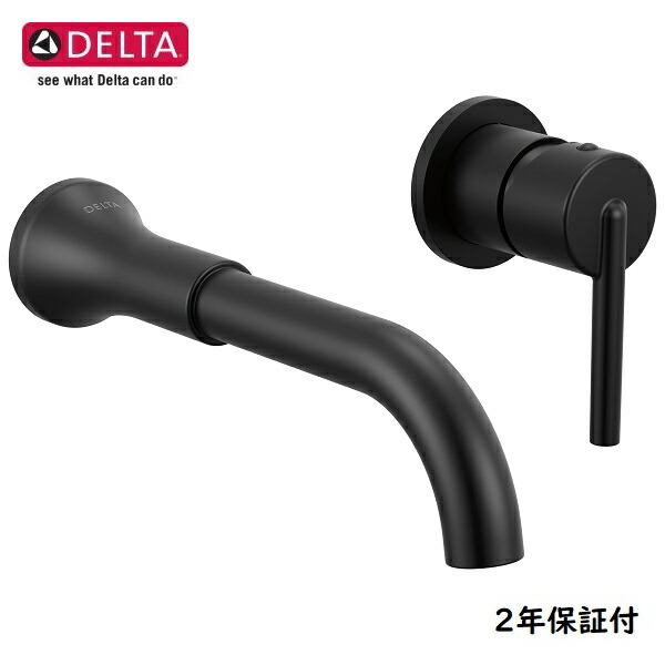 *取寄せ* DELTA デルタ トリンシック ウォールマウント 壁付け 壁出し 洗面用水栓 混合 節水 シングルハンドル 2穴用 マットブラック T3559LF-BLWLR3510-WL) 輸入水栓 正規品 蛇口 取替 送料無料|HAKURAI BLEND 店