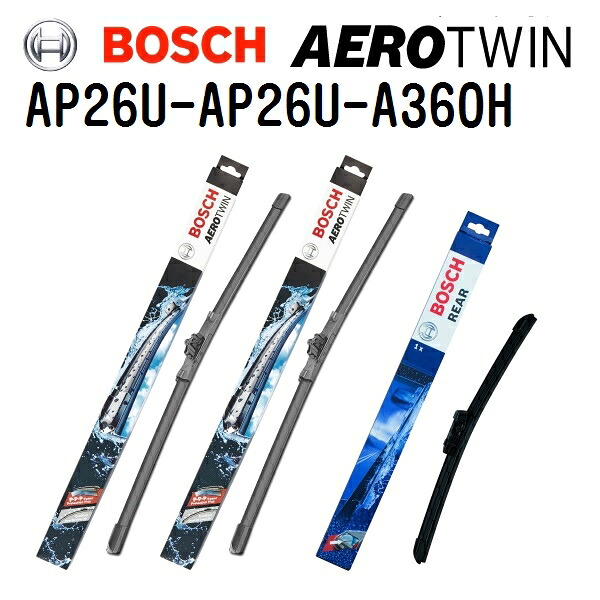 マラソンP5倍 フォルクスワーゲン トゥアレグ[7P5] BOSCH(ボッシュ) 輸入車用ワイパーブレード AEROTWIN エアロツイン3本組 650mm 650mm 380mm AP26U AP26U A360H 3397006838 3397006838 3397008997 6,770円