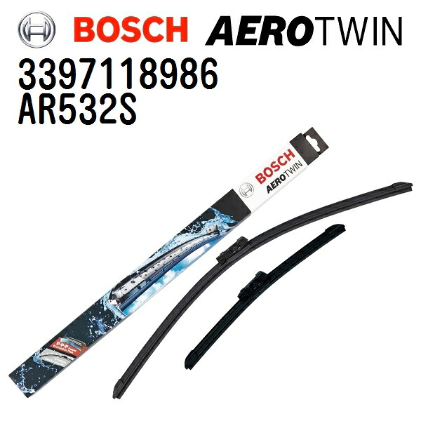 BOSCH(ボッシュ) 輸入車用ワイパーブレード AEROTWIN エアロツイン 2本入 3397118986 (品番 AR532S) 530/500mm