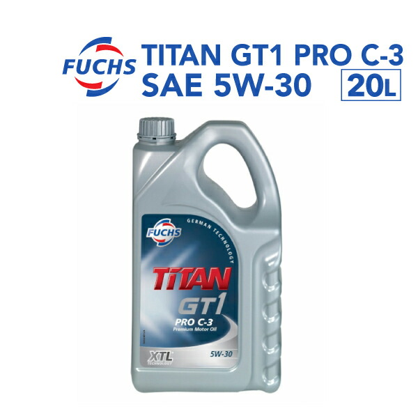 FUCHS(フックス) エンジンオイル TITAN GT1 PRO C-3 XTL SAE 5W-30 容量20L A601226380｜ハクライショップ