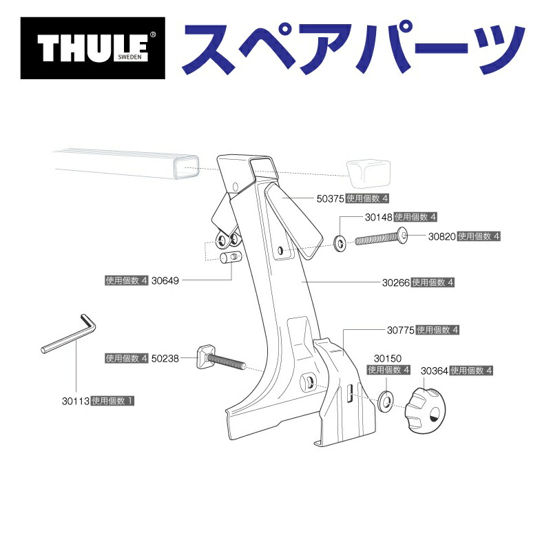 楽天市場】THULE(スーリー) カーキャリア スペアパーツ ボルト 853