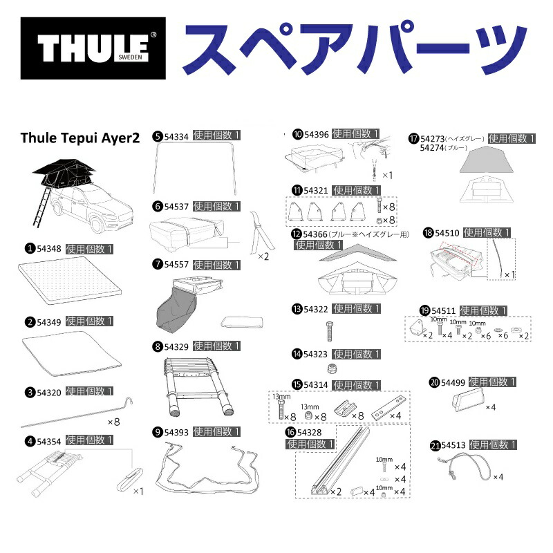 THULE(スーリー) カーキャリア スペアパーツ マウントトラック 122cm TH1500054328 (ルーフトップテント Thule Tepui Ayer2)