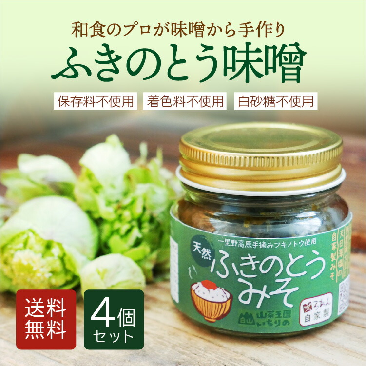 天然 フキノトウ 使用 無添加 ふきのとう味噌 お得 300g (75g×4本) セット 送料無料 白砂糖不使用 料理人手づくり フキノトウ ふきのとう ふきみそ フキ味噌 ふき味噌 フキノトウ味噌 ペタシン 山菜 国産 蕗のとう