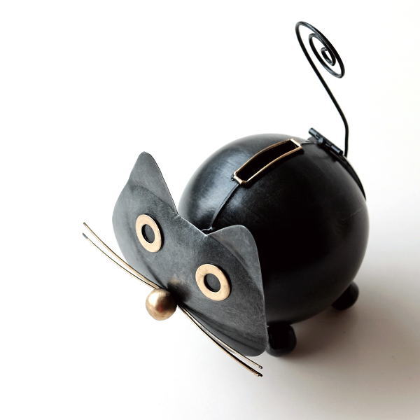 貯金箱 おしゃれ かわいい 猫 置物 オブジェ インテリア 雑貨 ブリキの貯金箱 クロネコ 5周年記念イベントが
