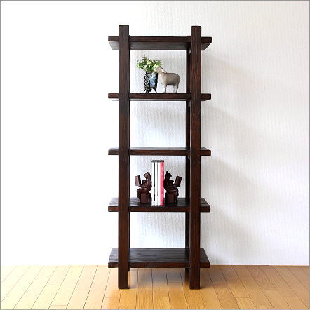 Open Rack 5 Natural Wood Wooden Solid Steel Corrugated Ornament Shelves Bookcase Slim Open Rack 5 Natural Wood Wooden Solid Steel Corrugated Ornament Shelves Bookcase Slim