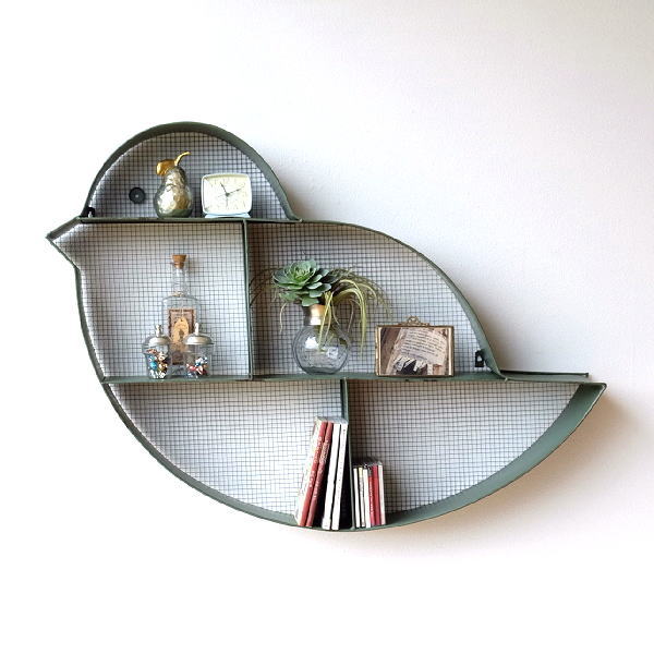 ブランドのギフト ウォールシェルフ 鳥 モダン おしゃれ ウォールラック シェルフ 棚 壁掛け 壁 飾り棚 アンティーク アイアン ウォールシェルフ デザイン バード アイアンとメッシュの壁掛棚 収納 壁面 ディスプレイラック インテリア Www Dgb Gov Bf