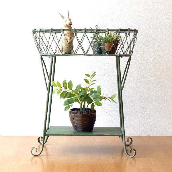 楽天市場】フラワースタンド アイアン 木製 花台 アンティーク