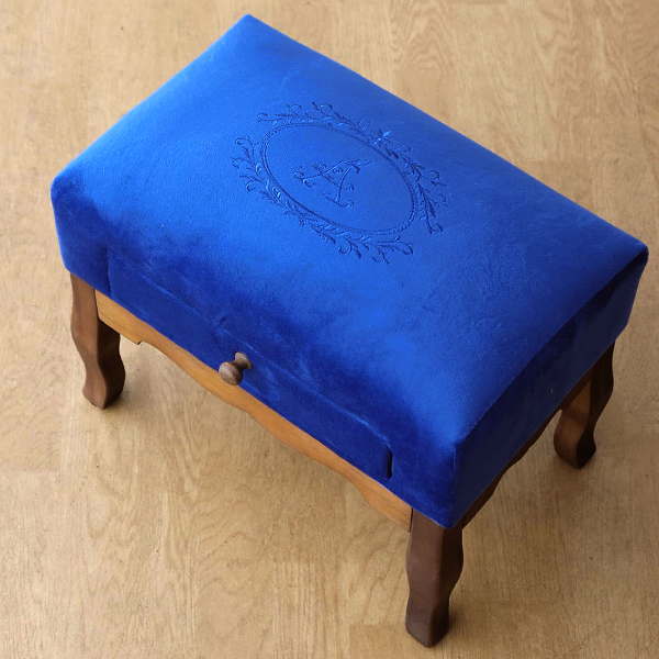 楽天市場】スツール アンティーク おしゃれ 椅子 布 モケット生地