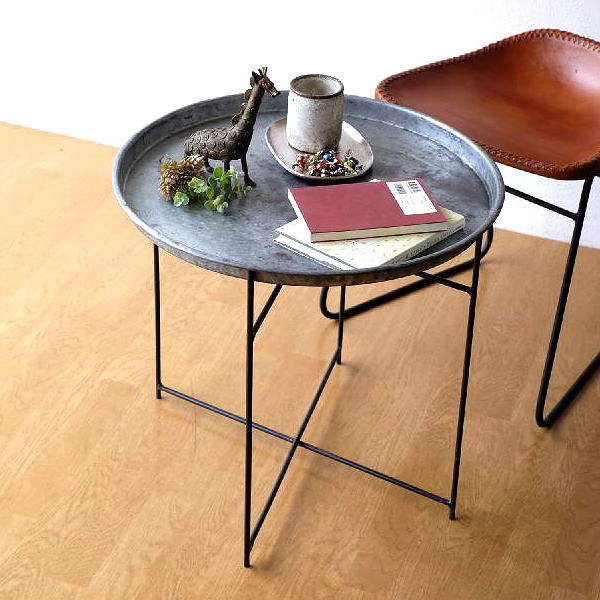 楽天市場】サイドテーブル 折りたたみ 丸 トレイテーブル フチ