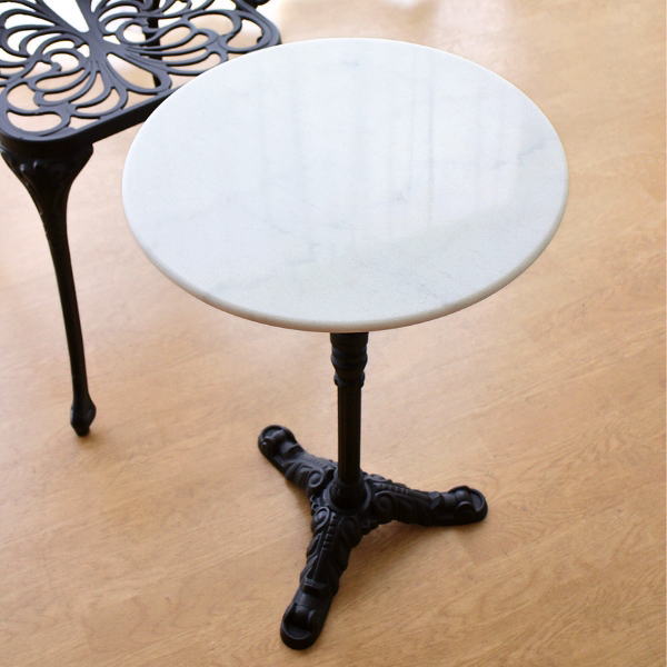 希少】大理石調 丸テーブル カフェ リビング 店舗 アンティーク