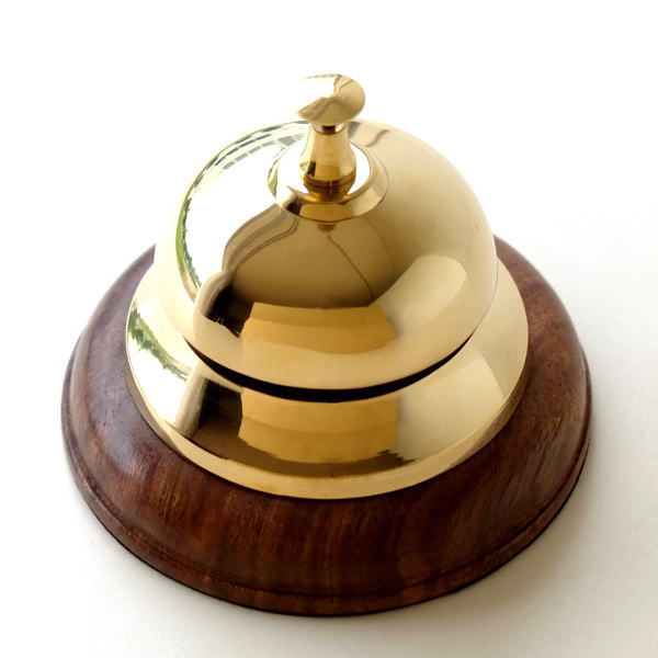 楽天市場】ホテル ベル WOOD 木製台付きホテルベル(真鍮ホップベル