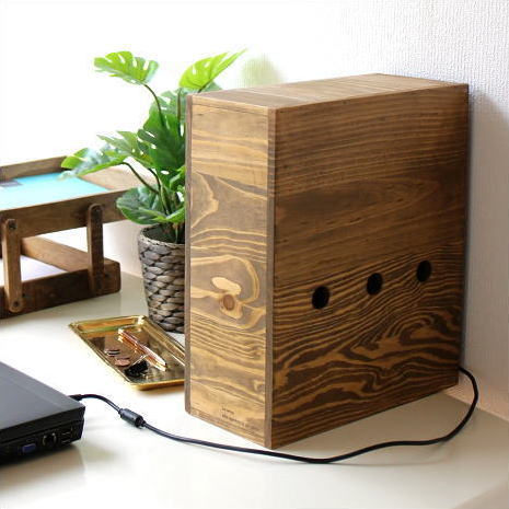 楽天市場 ルーター 収納ボックス おしゃれ ケーブル収納 配線 隠す ウッドルーターボックス ギギｌｉｖｉｎｇ