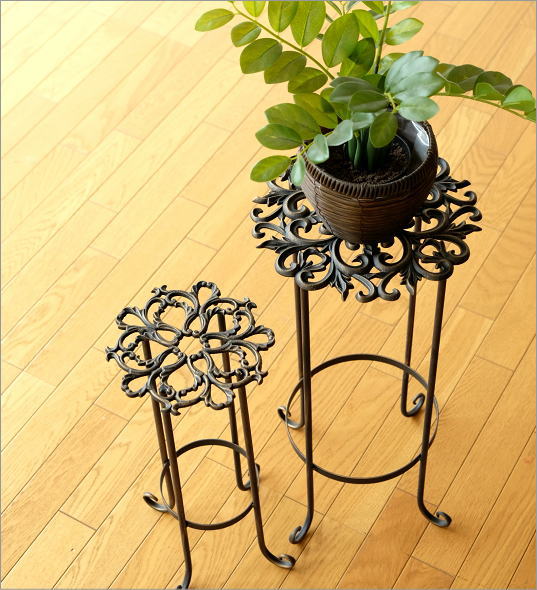 花台 フラワースタンド おしゃれ アイアン アイアン 鉢台 鉢スタンド 花台 アンティークゴールドのスタンド ２サイズセット ギギｌｉｖｉｎｇアンティークゴールドのスタンド２サイズセット おしゃれ 花台 フラワースタンド おしゃれ アイアン 鉢台 鉢スタンド