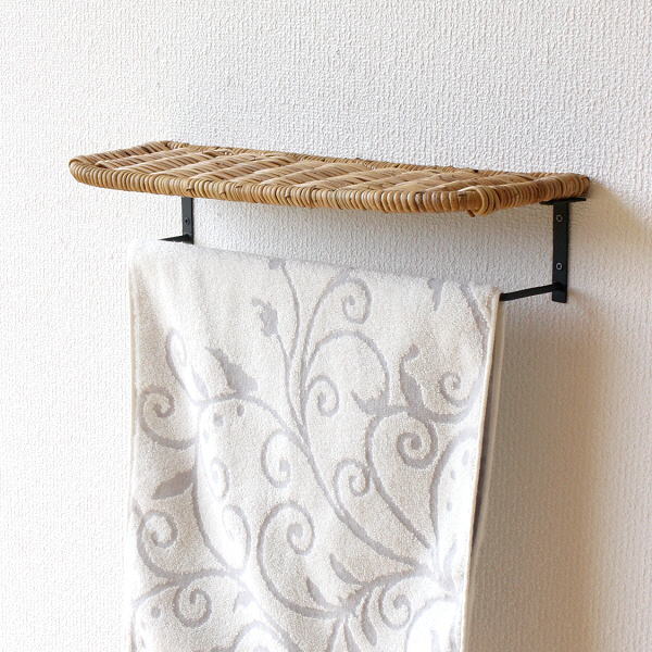 楽天市場 タオルハンガー シェルフ 棚付き タオル掛け アイアン 自然素材 おしゃれ ナチュラル 洗面所 トイレ タオルバー アラログタオル ハンガーシェルフ ギギｌｉｖｉｎｇ
