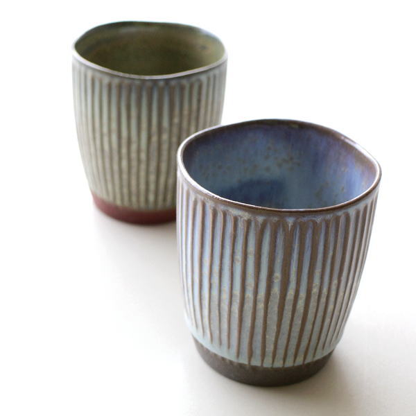 楽天市場 湯呑み茶碗 おしゃれ 陶器 湯のみ 湯飲み コップ 和モダン 伊万里 有田焼 日本製 湯呑み窯変しのぎ湯呑2カラー ギギｌｉｖｉｎｇ
