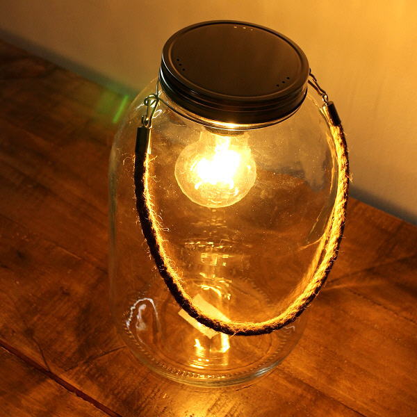 楽天市場 Ledライト おしゃれ ガラス 電球 照明 テーブルライト シンプル レトロ アンティーク Led付きガラスボトル ハンドル付き ギギｌｉｖｉｎｇ