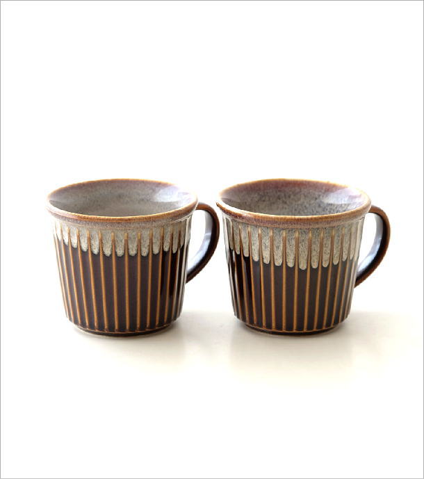 楽天市場 マグカップ 陶器 日本製 おしゃれ 瀬戸焼 和モダン 和風 コーヒーカップ ストライプ 縞ライン デザイン マグカップ コハク流し ギギｌｉｖｉｎｇ