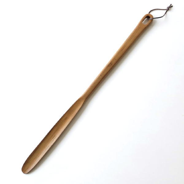 靴べら ロング 木製 おしゃれ 70cm シューホーン くつべら 靴ベラ 玄関 天然木 ウッド チーク ナチュラル チークの革ひも付き靴べら ロング