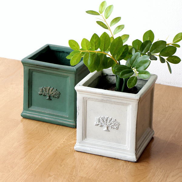 Amazon.co.jp: N0013ドイツ 特大 針葉樹 モチーフ 脚付き 植木鉢