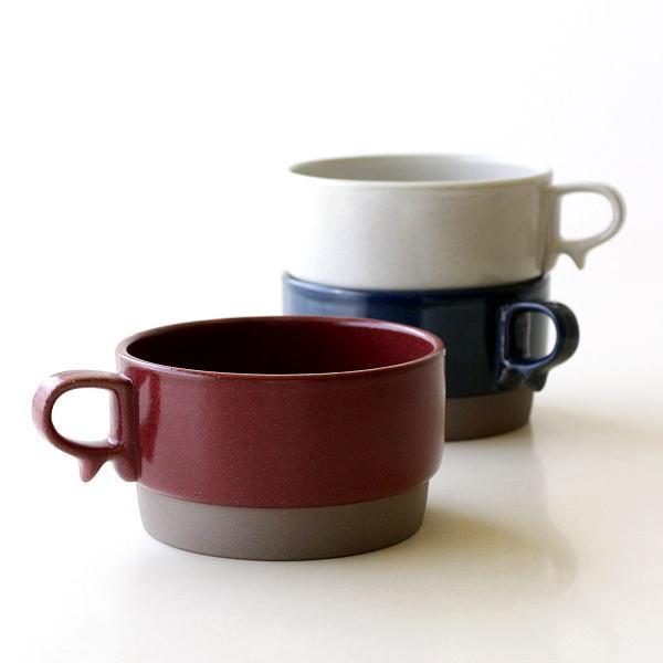 楽天市場 マグカップ スタッキング おしゃれ モダン シンプル 半磁器 日本製 波佐見焼 カフェ ナチュラル デザイン かわいい コーヒーカップ コップ 無地 スタックススープマグ 3カラー ギギｌｉｖｉｎｇ