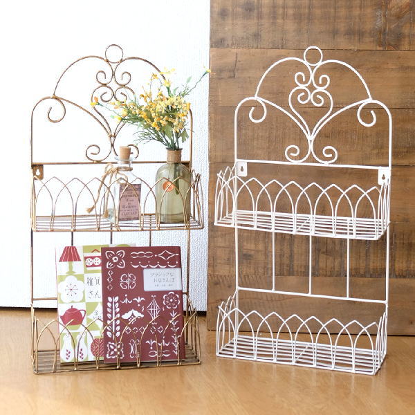 楽天市場】ウォールシェルフ 3段 アンティーク アイアン キッチン 収納