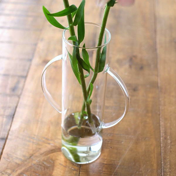 透明ガラス 花器 波状デザイン 花瓶 フラワーベース おしゃれ ガラス 花器 ガラスベース シンプル