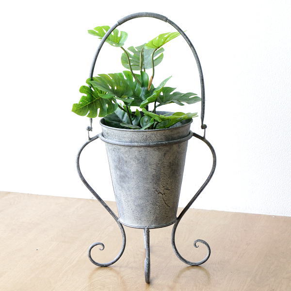 楽天市場】三角コーン型 アイアンスタンド付き 鉢カバー（茶色） 直径