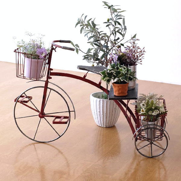 楽天市場】フラワーラック おしゃれ サイクルプランター 三輪車