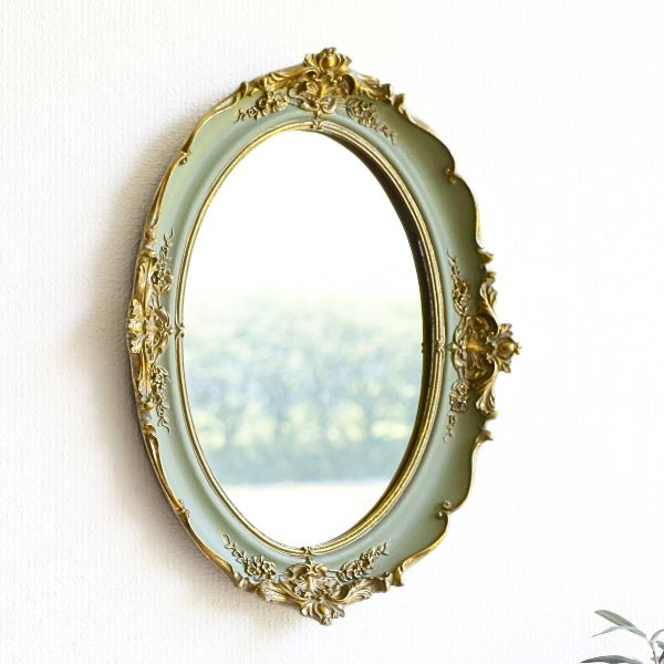 ホワイトシャビー♦️便利な ロココ ウォールミラー♦️ホワイトローズ♦️未使用♦️送料込 ホワイトシャビー♦️便利な ロココ ウォールミラー♦️ホワイトローズ