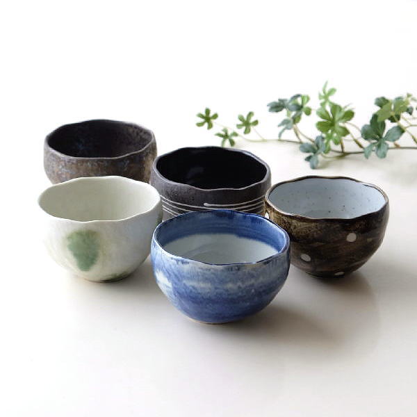 Amazon | 湯呑み 5客セット 化粧箱付き 湯呑み茶碗 来客用 陶器