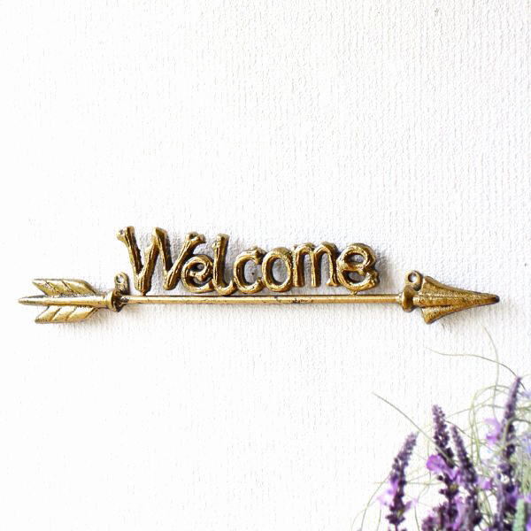 楽天市場】壁飾り アイアン 壁掛け インテリア 花 WELCOME プレート