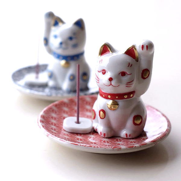 招き猫 親子 陶器 置物 楽天市場】【ニコアンティーク×ご縁猫 招き猫 金運太郎】 4号 黒