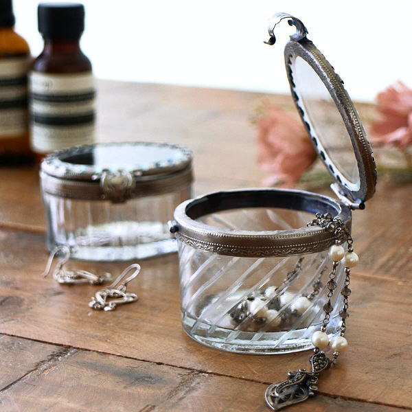 楽天市場】小物入れ ふた付き おしゃれ ガラス 真鍮 アンティーク