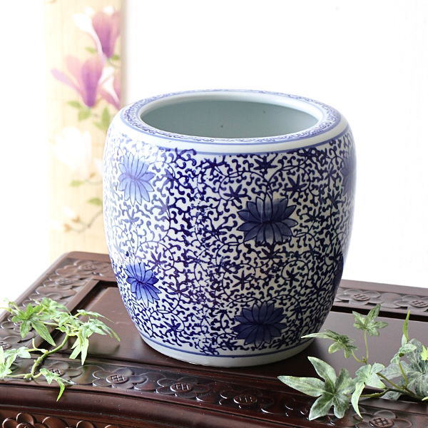 【レトロ陶器】藍青釉×飴釉 大型壺 花器 甕風 火鉢 金魚鉢 送料込み レトロ陶器】藍青釉×飴釉 大型壺 花器 甕風 火鉢 金魚鉢 送料