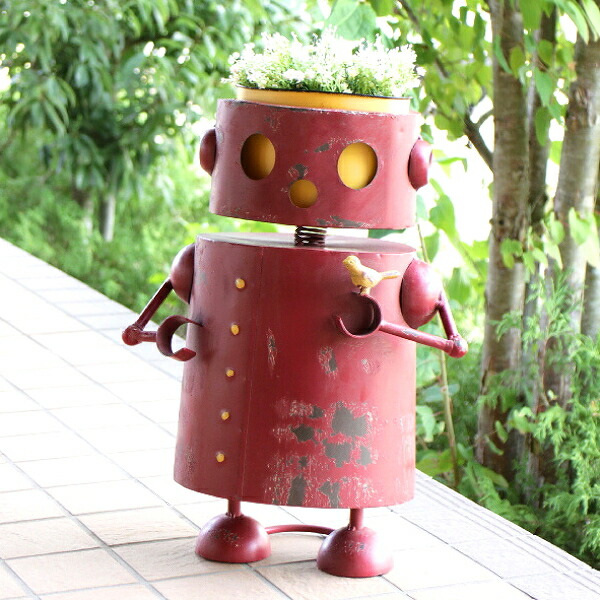 楽天市場】植木鉢 かわいい ブリキ ロボット 鉢 5号 おしゃれ ロボ