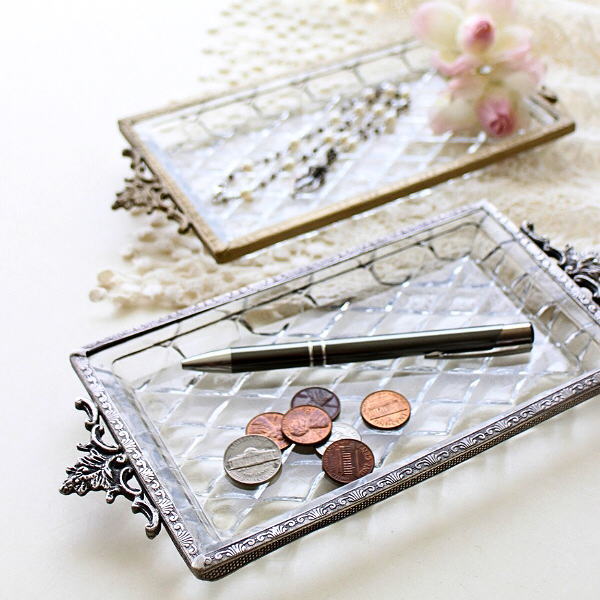 楽天市場】ガラストレイ ガラストレー アクセサリートレイ ガラス 収納