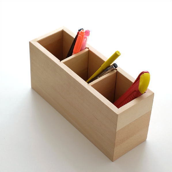 楽天市場】ペン立て 木製 おしゃれ 卓上 仕切り付き ペンスタンド 鉛筆