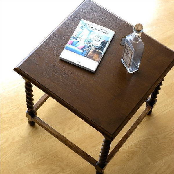 楽天市場】アンティーク風サイドテーブル 花台 電話台 木製 引き出し