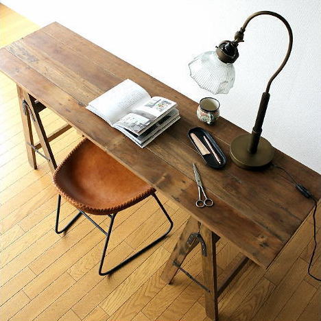 Hakusan Folding Table Work Desk Computer Desk Wood Shabby Chic